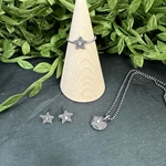 Sterling Silver Oxidized Granules Star Solder Ornament